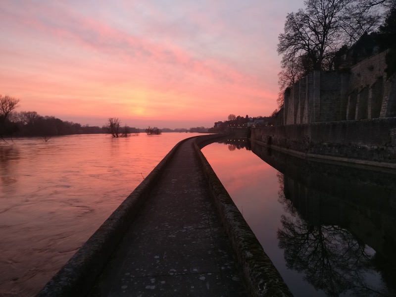 Coucher de soleil sur la Loire à Saint Jean de Braye - décembre 2016
