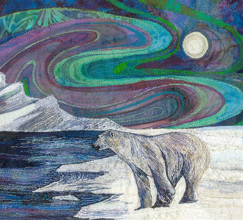77_Nanook-King-of-the-Ice An original machine embroidery by Rachel Wright_main
